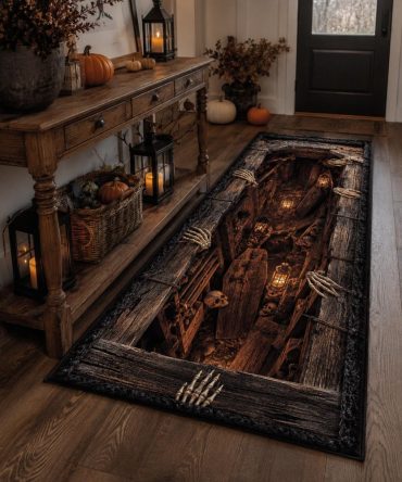 Shop The Crypt Keeper Halloween Runner Rug — Spine-Chilling Hallway & Stair Accent, Non-Slip, Fade-Proof Print , Seasonal Decor