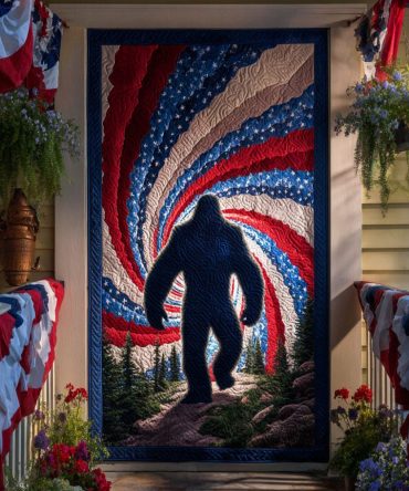 Legend Of The Pines Quilted Door Cover — Woodland Quilt Panel, Insulated Entryway Accent For Cabin, Cottage, Or Rustic Home Décor