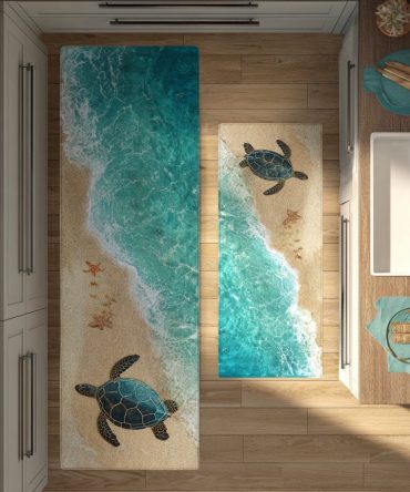 Tidal Journey Kitchen Rug — Stylish Non-Slip Comfort Mat With Quick-Dry Fabric, Stain Guard And Multiple Size Options