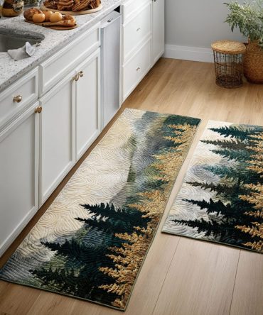 Timber Valley Rustic Kitchen Rug — Low-Profile, Non-Slip Mat For High-Traffic Areas, Stain-Resistant & Easy Care