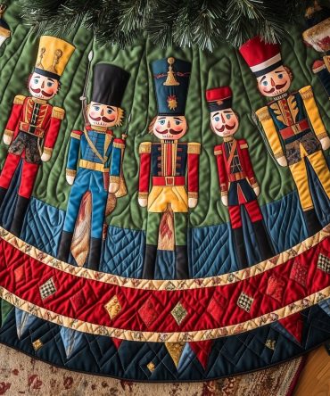 Tinsel & Tidings Quilted Christmas Tree Skirt — Metallic-Accent Quilted Holiday Skirt To Add Sparkle And Festive Flair Beneath Your Tree