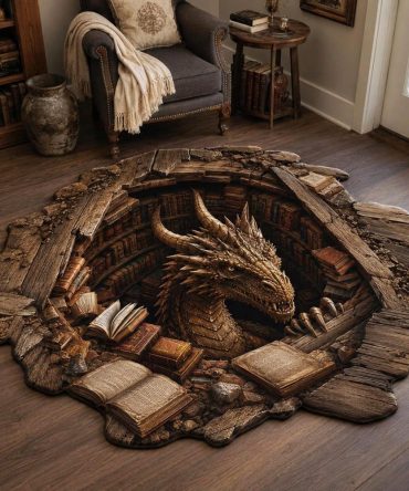 Tome Nest Spellbook Rug — Custom-Shaped Occult Tome Mat For Witchy Rooms, Halloween, Libraries & Mystical Decor