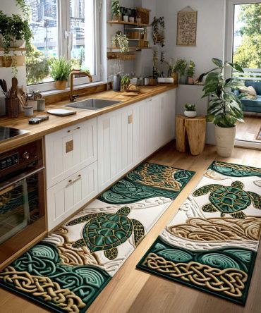 Tranquil Reef Kitchen Rug — Coastal Coral Reef Area Rug, Soft Non-Slip Mat, Machine Washable For Beach-Style & Nautical Kitchens
