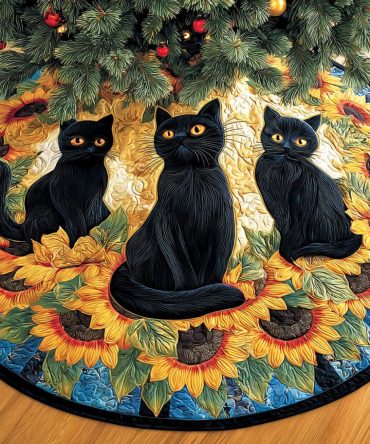 Twilight Stroll Quilted Holiday Tree Skirt — Twilight Landscape Motif, 48-Inch Soft Quilting, Cozy Rustic & Romantic Christmas Accent