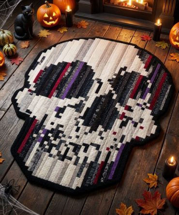 Twilight Terror Halloween Rug — Dramatic Custom-Shaped Spooky Floor Mat For Entryway, Living Room & Haunted Party Settings