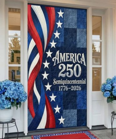 Unity Eagle Quilted Front Door Cover – Bold Patriotic Eagle Welcome Panel, Durable Quilting, Weather-Tough, Machine Washable