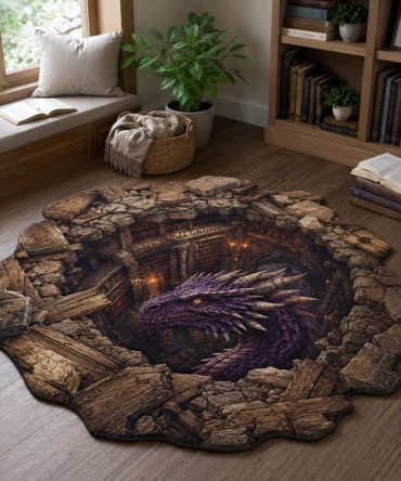 Violet Burrow Plush Custom-Shaped Area Rug — Deep Purple Accent Rug For Bedroom & Nursery, Soft Pile, Fade-Resistant, Available In Multiple Sizes
