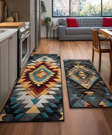 Warm Horizon Kitchen Runner — Cozy Non-Slip Rug With Earthy Hues, Machine-Washable Low-Pile Mat For Comfortable, Durable Kitchen Flooring
