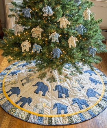 Whimsical Hues Quilted Holiday Tree Skirt — Vibrant Patchwork Christmas Tree Base, Soft Cotton, Machine-Washable Festive Home Decor, Fits Most Tree Sizes