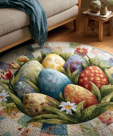 Whispering Spring Floral Round Rug — Light & Airy Area Rug For Bedrooms, Nurseries, & Living Rooms, Soft Touch, Fade-Resistant & Non-Slip
