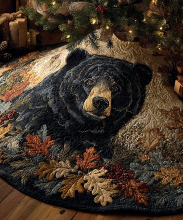 Wild Guardian Quilted Christmas Tree Skirt — Bold Outdoor-Inspired Holiday Base Cover With Durable Quilting, Reversible, Fits Most Trees