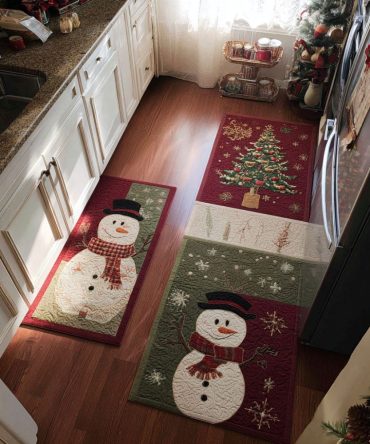 Winter Blessing Holiday Kitchen Runner - Elegant Non-Slip Plush Rug, Machine-Washable Soft Mat For Seasonal & Everyday Use