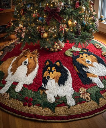 Winter Fluff Plush Quilted Tree Skirt — Soft Snow-Inspired Holiday Base Cover, Thick Quilting, Cozy & Machine-Washable
