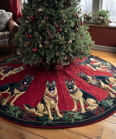 Winter Guardian Quilted Tree Skirt — Elegant Neutral Palette & Textured Stitching, Protective Holiday Tree Base Cover For Modern Homes