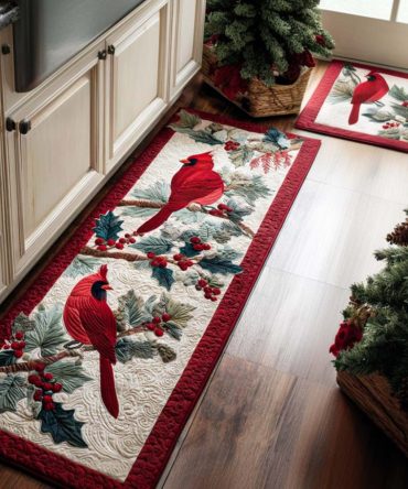 Winter Wonder Festive Kitchen Rug - Soft Anti-Slip Holiday Runner, Easy-Clean Plush Mat For Kitchens, Hallways & Seasonal Decor