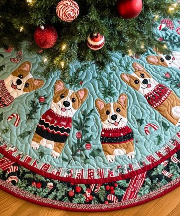 Winter Wonderland Pals Quilted Tree Skirt — Playful Animal Holiday Skirt, Cozy Quilting, Reversible & Kid-Friendly Christmas Decor