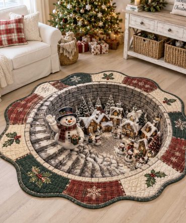 Whimsical Wonderland Friends Holiday-Shaped Area Rug — Plush Custom Christmas Floor Mat For Kids Rooms & Living Areas