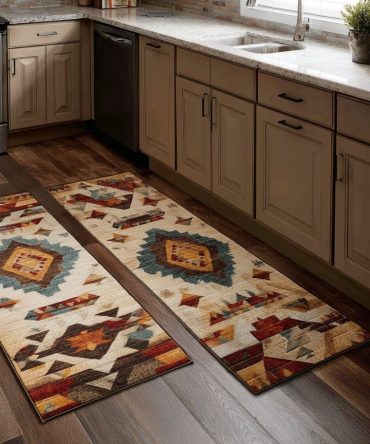 Woven Journey Kitchen Area Rug - Non-Slip, Machine-Washable Runner With Textured Weave For Cozy, Durable Home Flooring