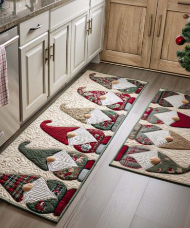 Xmas Eve Holiday Kitchen Runner - Durable Anti-Skid Christmas Rug, Soft Plush Machine-Washable Mat For Cozy Cooking & Entryway Style
