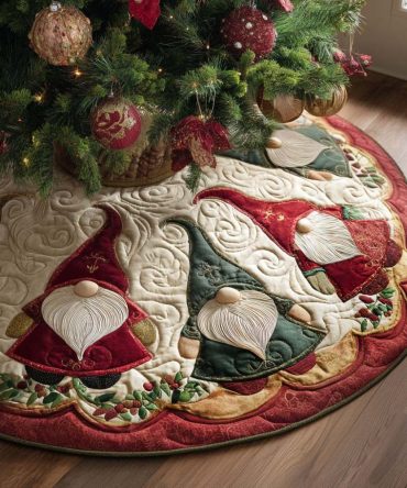 Yuletide Whimsy Quilted Christmas Tree Skirt — Playful Holiday Base Cover With Colorful Designs For Family-Friendly Seasonal Styling
