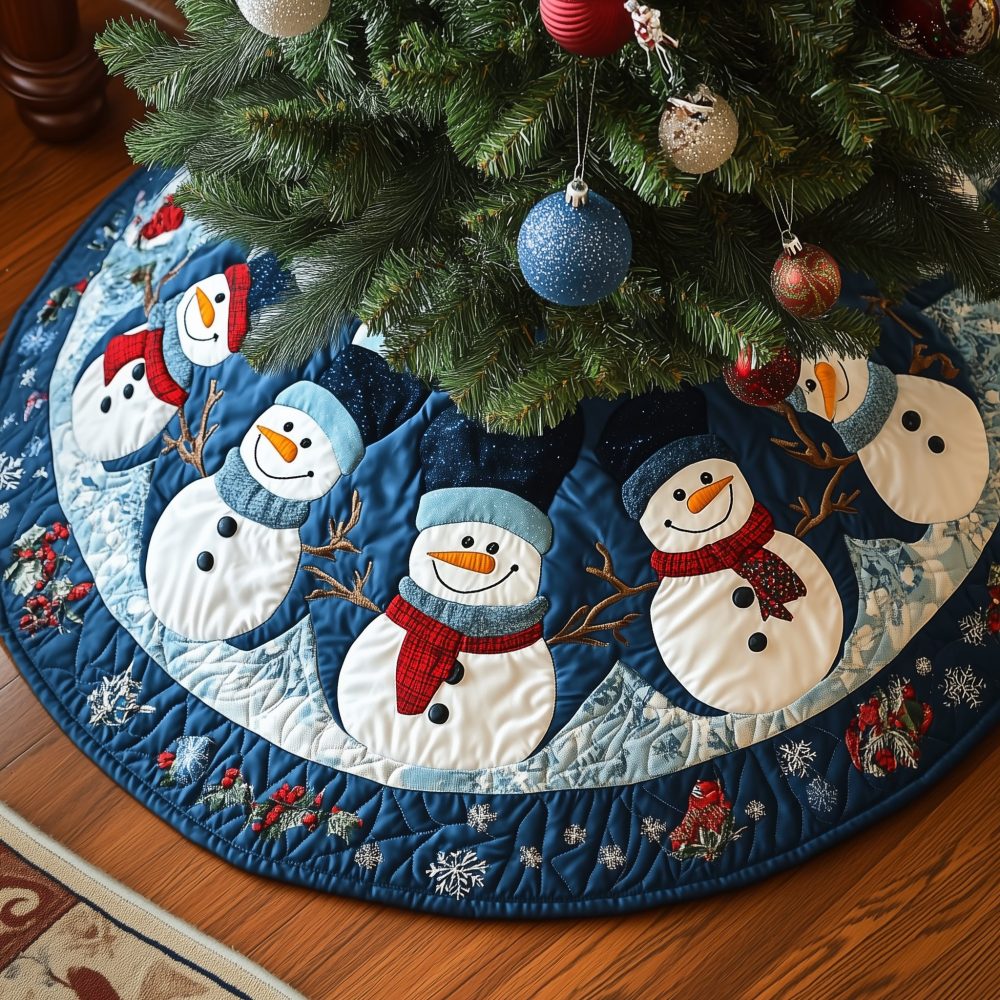 Classic Quilted Christmas Tree Skirt — Timeless Patchwork Holiday Tree Skirt, 48" Round, Cotton Blend, Reversible & Machine-Washable - Image 5