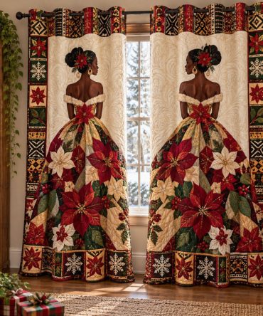 Vibrant Afro-Boho Quilted Curtains — Insulated Tribal Window Panels For Living Room, Bedroom & Bohemian Home Decor