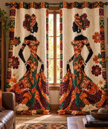 Cultural Bloom Quilted Curtains — Bold Ethnic Floral Patterns, Thermal-Lined Drapes, Light-Filtering & Blackout Choices Noise-Reducing
