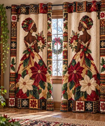 Festive Queens Of Christmas Quilted Drapes — Holiday-Themed Insulated Curtains With Thermal Lining, Grommet Or Rod-Pocket Options, Easy-Care Seasonal Decor