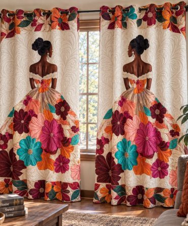 Roots Of Beauty Ethnic Quilted Curtains — Bold Tribal Patterns, Insulated Thermal Drapes, Blackout-Ready Lining, Machine Washable, Stylish