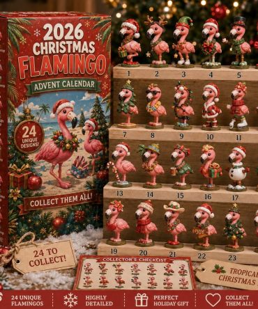 Tropical Flamingo Christmas Advent - 24-Day Acrylic Charm Countdown With Festive Flamingo Ornaments, Fun Holiday Gift 2026