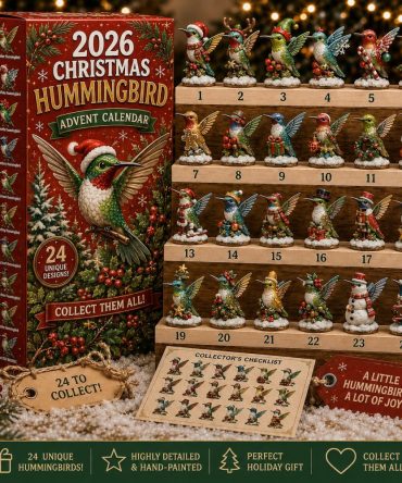 Christmas Hummingbird 24-Day Advent Calendar 2026 — Festive Hummingbird Acrylic Charms, Elegant Holiday Countdown & Gift