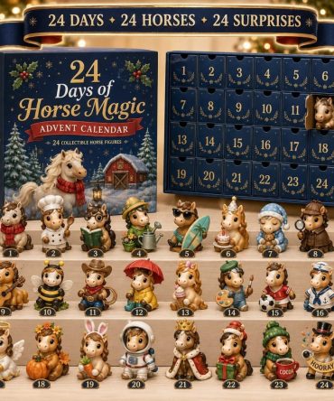 Equestrian Horse Advent Calendar 2026 - 24-Day Holiday Countdown With Acrylic Horse Charms, Rustic Stable-Themed Christmas Gift