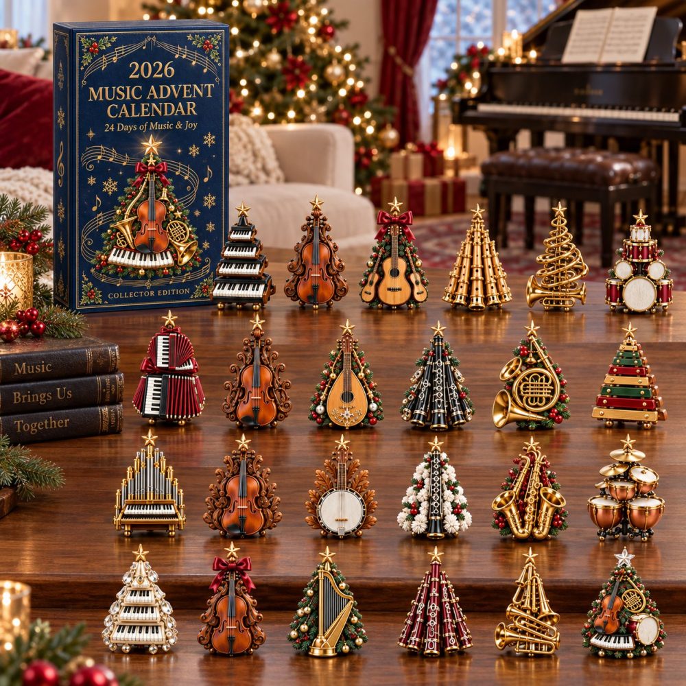 Music Lovers' 24-Day Advent Countdown With Acrylic Music Charms — Holiday Calendar For Musicians, Band & Choir Gifts 2026