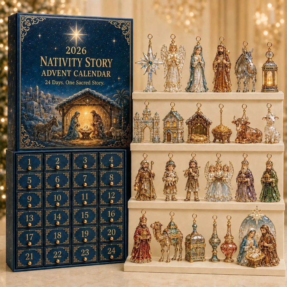 Nativity Story Faithful Advent Calendar 2026 - 24-Day Religious Christmas Countdown With Acrylic Figure Charms For Family Devotions
