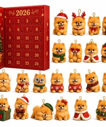 Pomeranian Dog Christmas Countdown - 24-Day Acrylic Charm Advent Calendar With Pomeranian Ornaments, Pet-Friendly Gift 2026