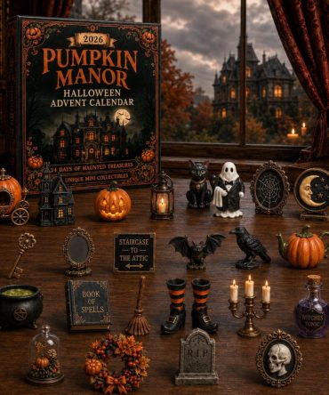 Pumpkin Manor Halloween Countdown 2026 – 24-Day Spooky Advent Calendar With Acrylic Pumpkin Charms & Haunted Miniatures