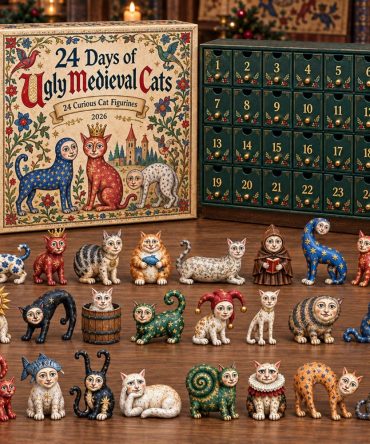 Quirky Medieval Cats Advent Calendar 2026 - 24-Day Acrylic Charm Countdown, Ugly Cat Collectibles & Funny Holiday Gift For Cat Lovers
