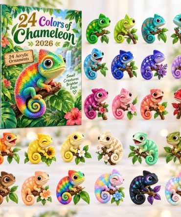 Chameleon Color-Changing Countdown 2026 — 24 Multicolor Acrylic Charms, Daily Surprise Set Showcasing 24 Vibrant Shade Designs