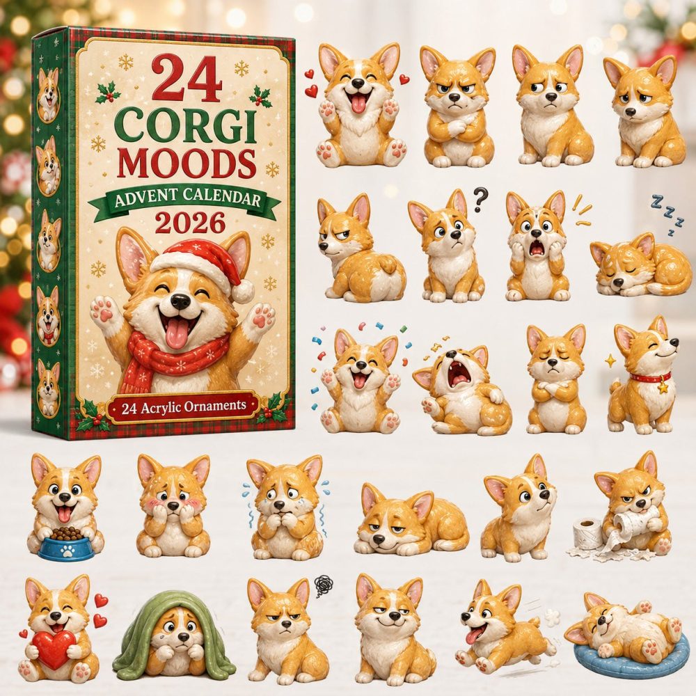 Corgi Moods Advent Calendar 2026 — 24 Vibrant Days Of Corgi Acrylic Charms, Limited Edition Holiday Gift For Dog Lovers