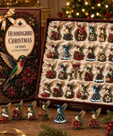 2026 Hummingbird Jewel Night Countdown Calendar — 24 Sparkling Acrylic Charms, Elegant Holiday Gift For Nature Lovers