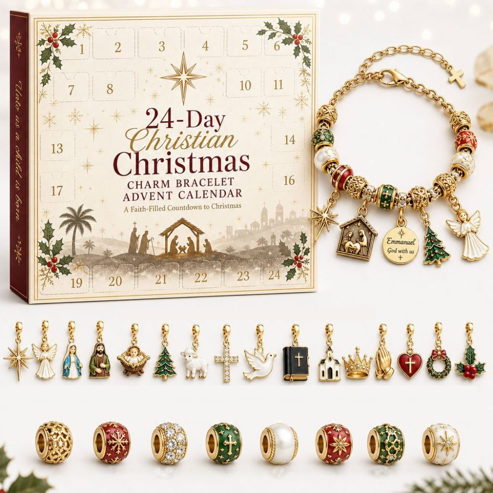 Christian Faith Charm Bracelet Advent - 24-Day Acrylic Charms For Bracelet Building, Inspirational Christmas Countdown Gift 2026