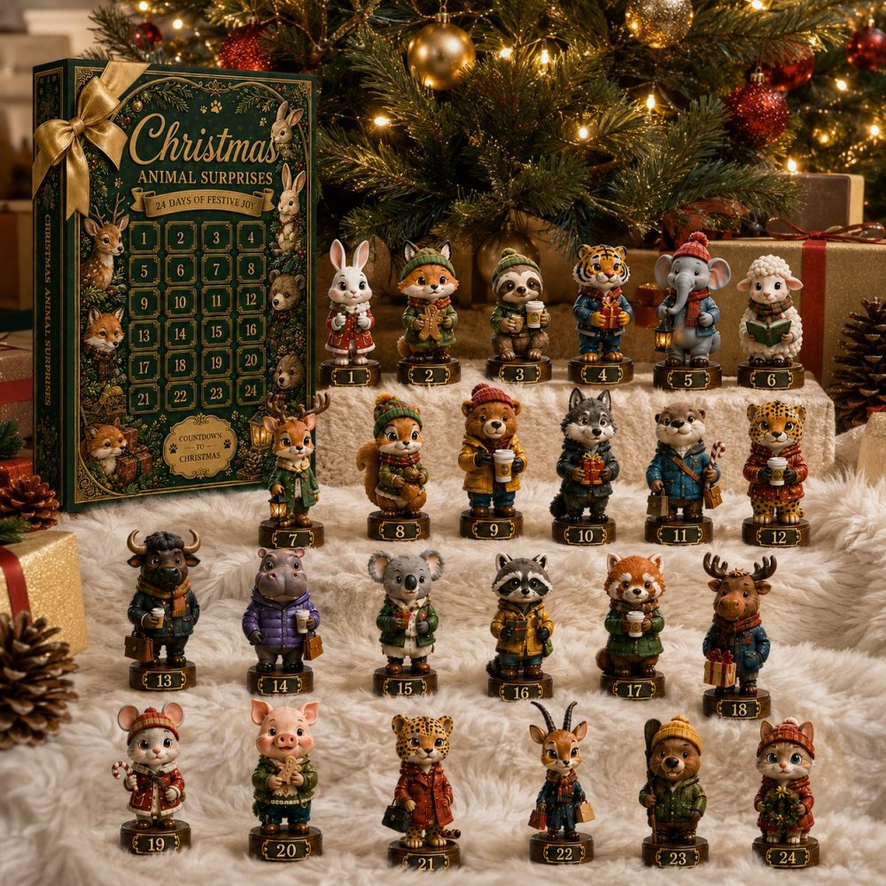 Santa Charm Cavalcade 24-Day Acrylic Advent Calendar 2026 - Jolly Holiday Countdown With Mini Santa Ornaments & Gift-Ready Set