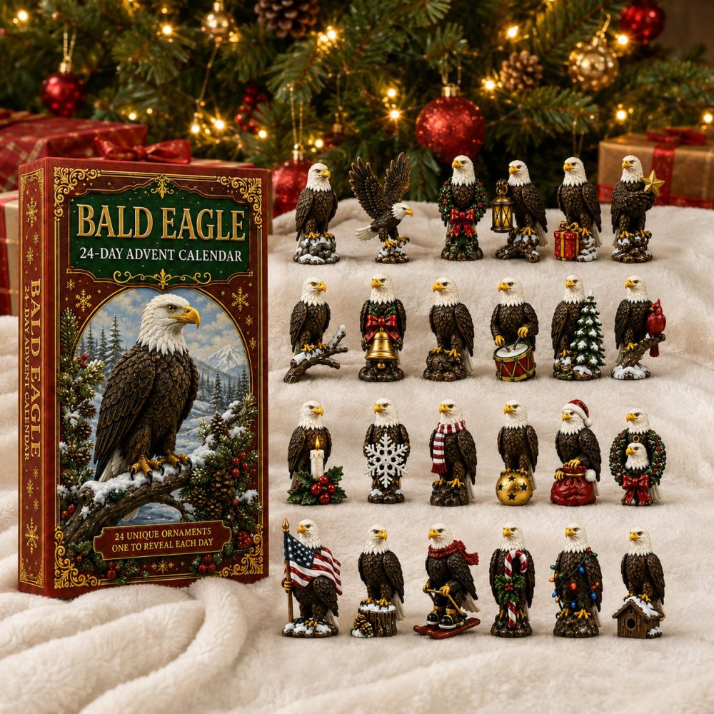 Bald Eagle Majesty 24-Day Acrylic Charm Advent Calendar 2026 - Patriotic Holiday Countdown With Collector Eagle Charms & Gift