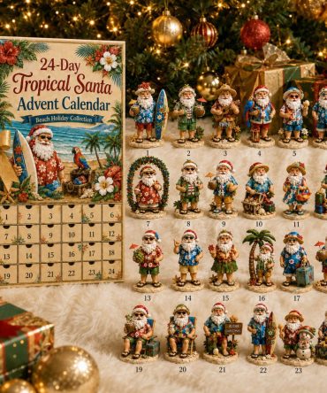 Tropical Santa Steps 24-Day Acrylic Charm Advent Calendar 2026 - Coastal Holiday Countdown & Fun Beach Santa Charm Collection Gift
