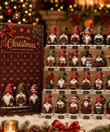 Merry Gnome March 24-Day Acrylic Charm Advent Calendar 2026 - Whimsical Holiday Countdown & Collectible Miniature Ornaments Gift