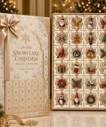 Elegant Snowflake 24-Day Acrylic Charm Advent Calendar 2026 - Winter Holiday Countdown, Crystal-Look Ornaments & Gift