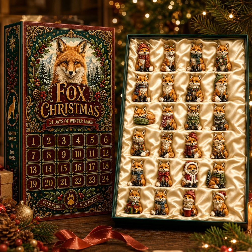 Cozy Fox Winter Magic 24-Day Acrylic Charm Advent Calendar 2026 - Snowy Holiday Countdown, Kids & Family Gift Set