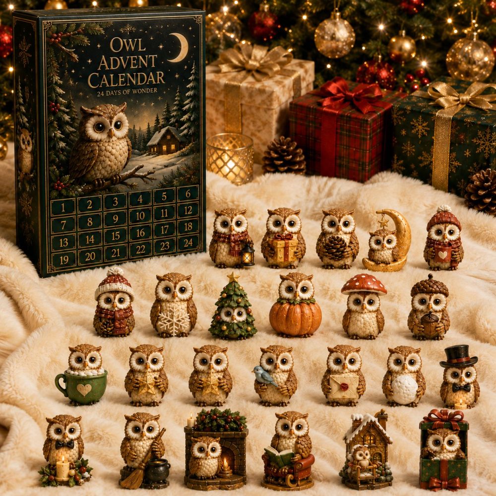 Enchanting Owl Forest 24-Day Acrylic Charm Advent Calendar 2026 - Woodland Holiday Countdown & Collectible Gift