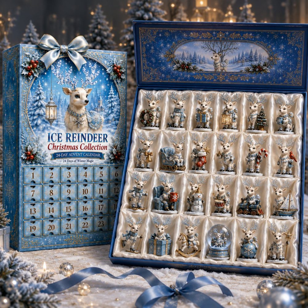 Ice Reindeer Frost 24-Day Advent Calendar 2026 — Sparkling Acrylic Reindeer Charms, Winter Wonderland Holiday Countdown