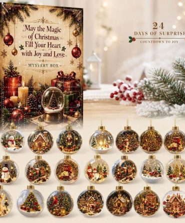 Christmas Mystery Ornament 24-Day Countdown Calendar 2026 — Surprise Acrylic Ornaments, Festive Holiday Reveal Set